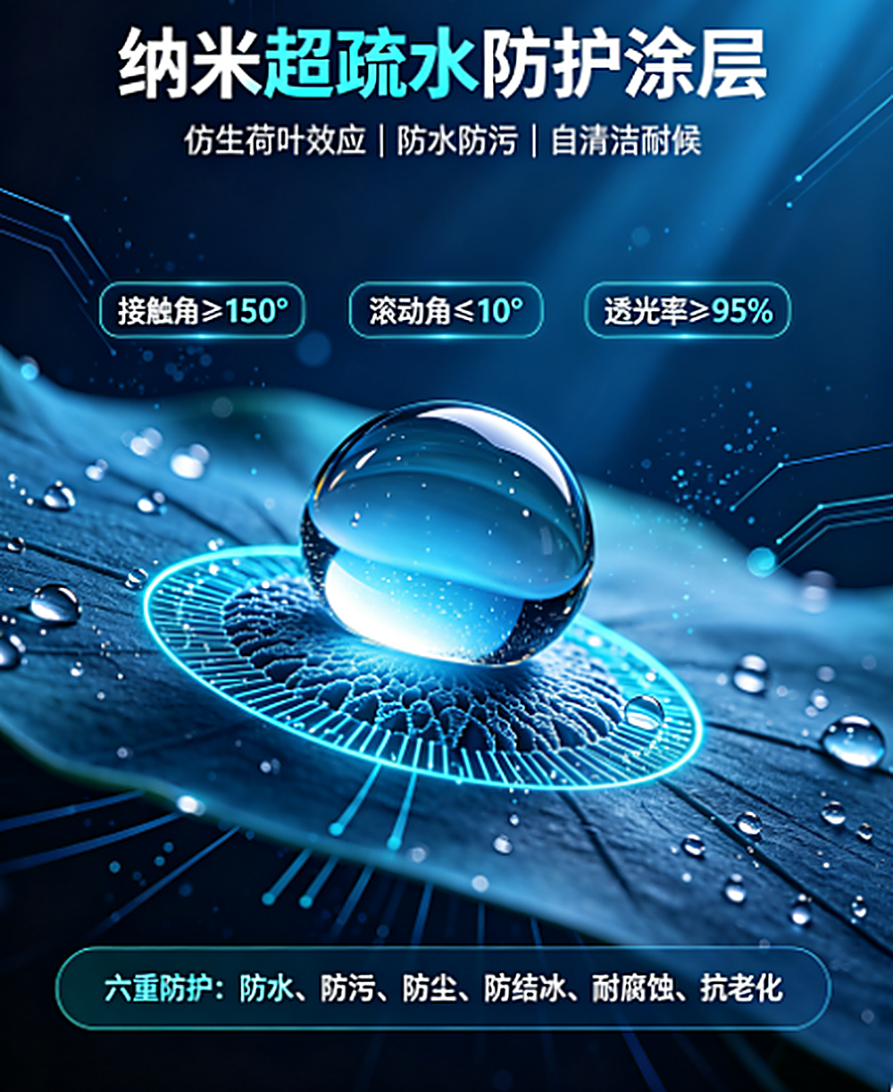 超疏水表面,凝露的水珠待不住