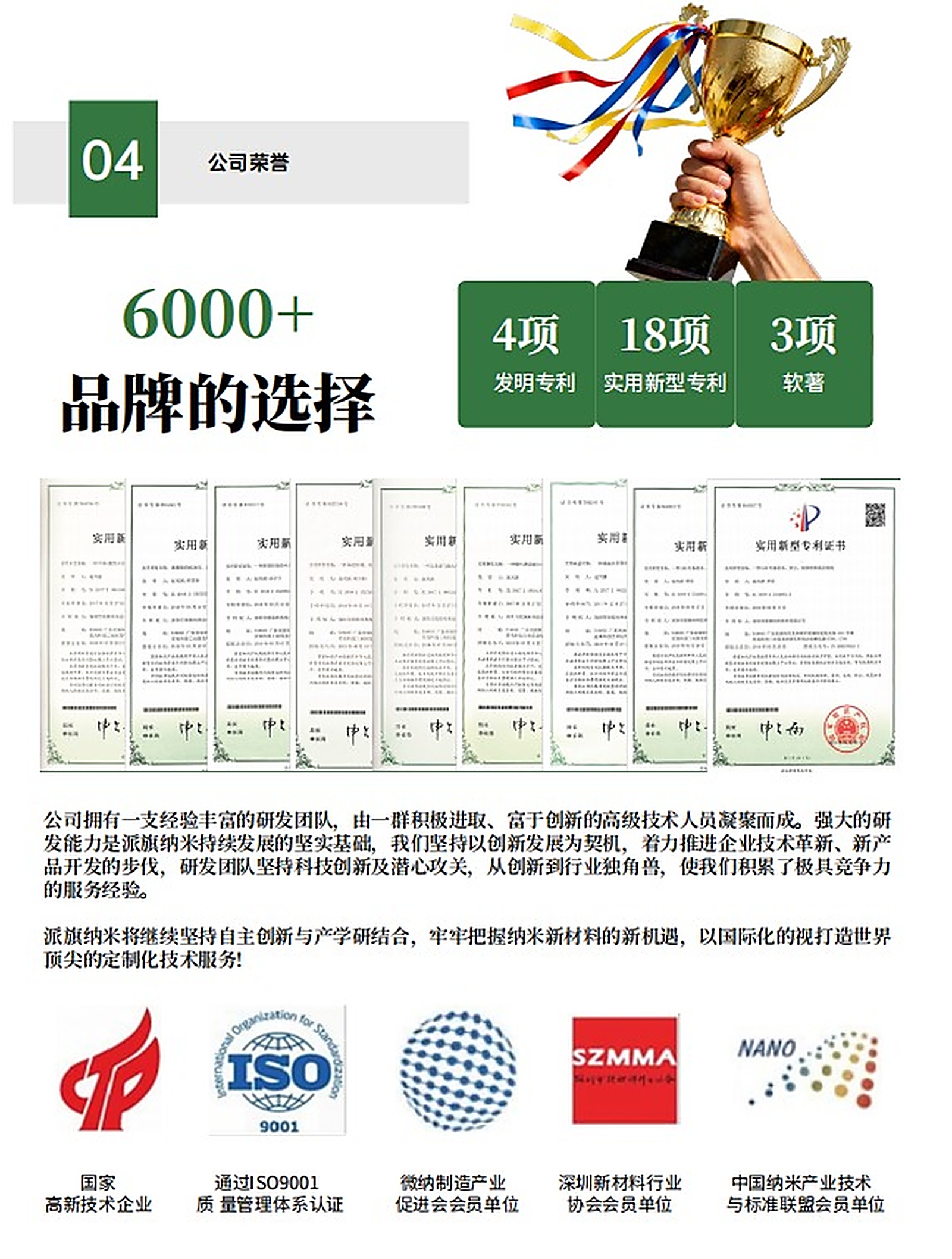 派旗纳米品牌实力