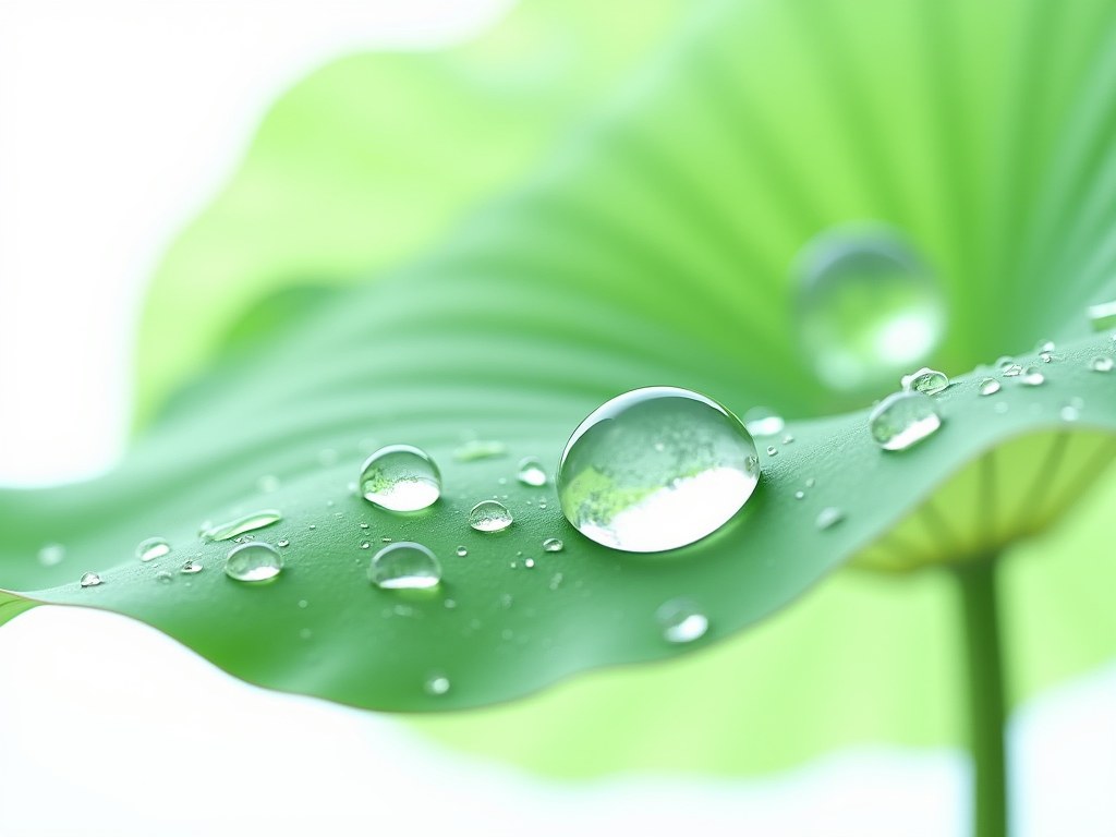 荷叶效应:水珠在涂层表面成球滚落