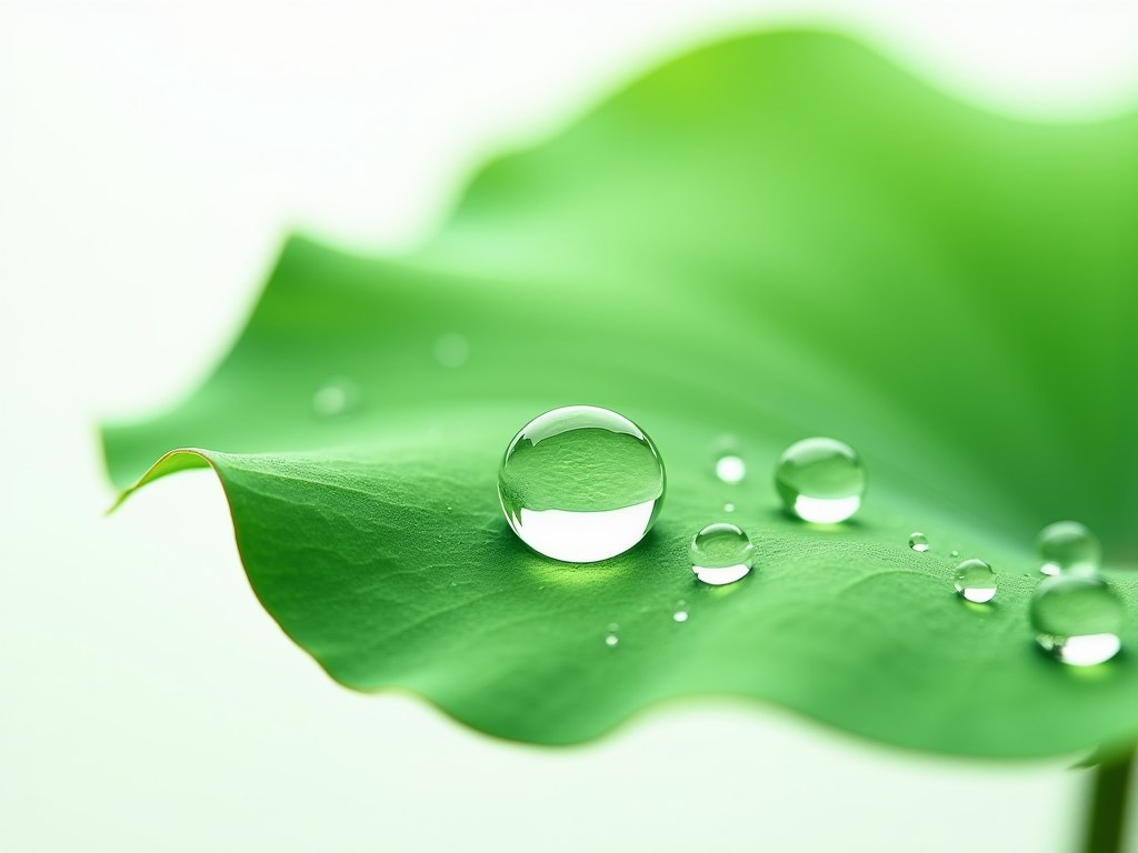 荷叶效应:超疏水让水珠成球滚落的原理