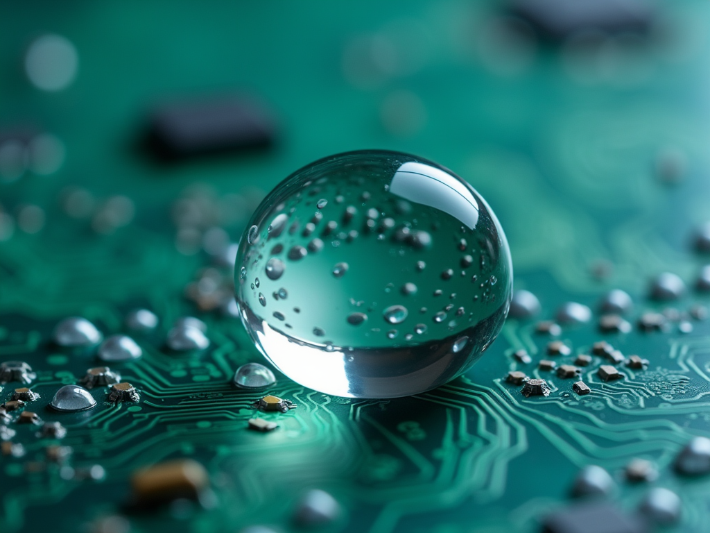 派旗纳米涂层AI眼镜PCBA疏水效果